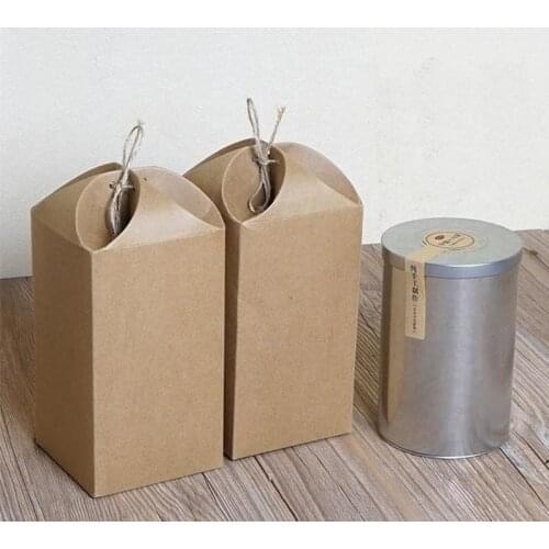 10*10*13cm Kraft Paper Box With Ribbon Packaging Cookie Box Gift box 100pcs\lot Free shipping