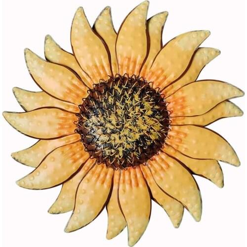 13 Inch Large Metal Sunflower Wall Art Decor For Home Garden Yard Wall Hanging Sculpture Decoration