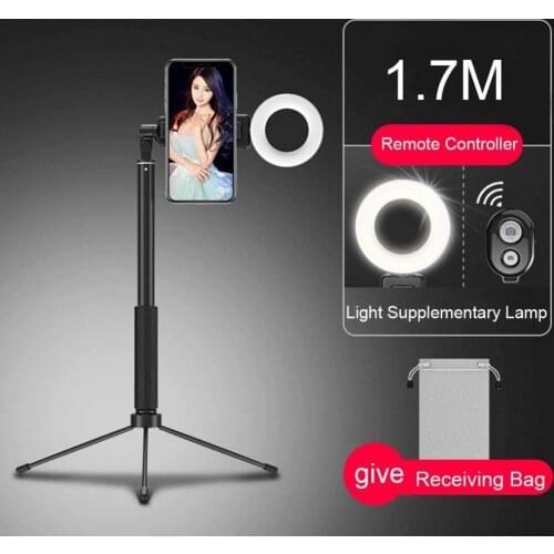 170cm Bluetooth Selfie Stick Tripod with Ring Light Selfie Beauty Portrait Fill Lighting For iPhone SmartPhone YouTube Video