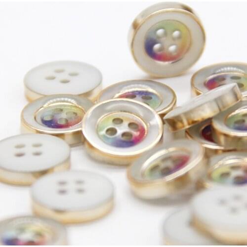 4 Holes Resin Colorful Shirt Sewing Plating Buttons For Clothing Children Cute Decorative Handmade DIY Accessories Wholesale