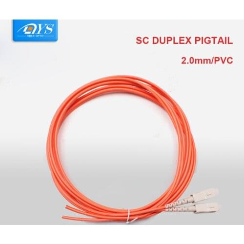 5PCS FTTH SC/UPC OM2 fiber Pigtail Duplex 50/125 Multi Mode Fiber Optic Pigtail 2.0mm PVC Patch Cord Orange