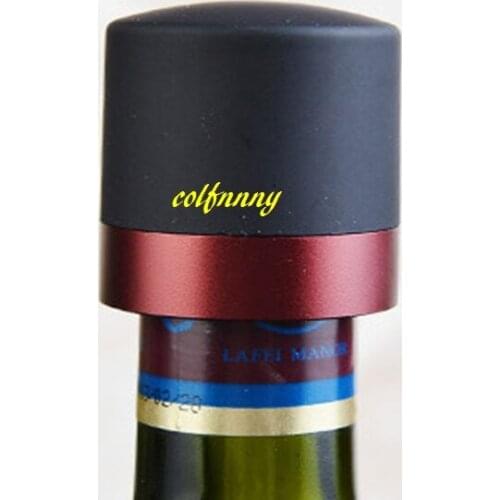 500pcs/lot Fast Aluminum Alloy Plastic Bottle Stopper Red Wine Stopper Bubble wine Sealed Bottle Stoppers Cap