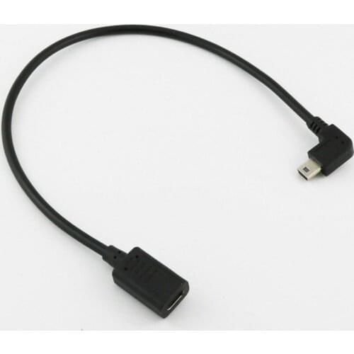 5x USB 3.1 Type C Female to USB Mini 5Pin Right Angle Male Plug Data Sync Charging Connector Cable Cord 30CM/1FT