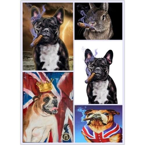 5D DIY Diamond Painting French Bulldog Picture Square/Round Full Diamond Mosaic Embroidery Cross Stitch Kit Home Decoration