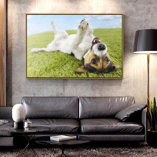 Artcozy Oil Canvas Painting jack russell dog For Home Decoration Wall Art