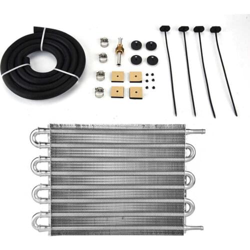 Car 8 Row Remote Transmission Oil Cooler Kit Auto-Manual Radiator Converter