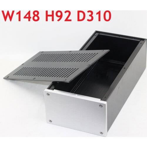 No Hole Simple Aluminum Power Amplifier Chassis DIY PSU Box Preamp Headphone DAC Enclosure Hi-End Music Case D310 W148 H92