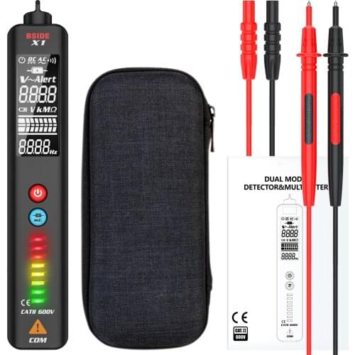 BSIDE Multimeter Electric Test Pencil X1 Dual Mode Smart Detector Non-Contact Tester Pen with Sound Light Alarm LED Flashlight