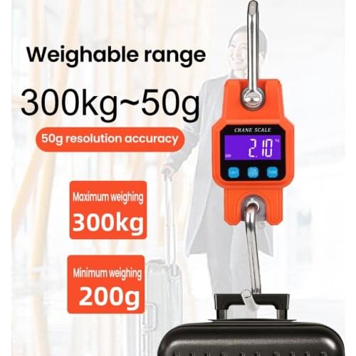 WeiHeng 300kg/50g Digital Electronic Scale BT function Portable Huntings Scale Mini Hoisting Industrial Hook Scale for Fishing