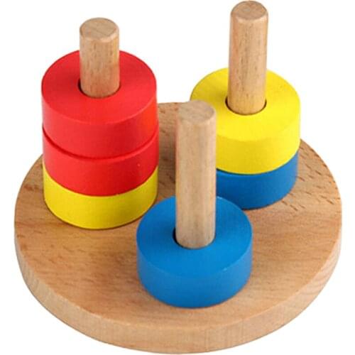 Wooden Stacking Toy for Toddlers Early Educational Block Puzzles Board