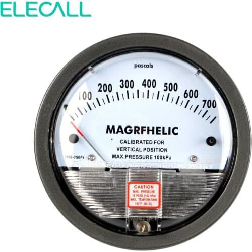 ELECALL Micro Differential Pressure Gauge TE2000 0-750PA High Precision 1/8 "NPT Air Pressure Meter Barometer