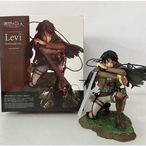 Levi Figure Anime Attack on Titan Artfx J Levi Renewal Battle Damage Model Toys Doll Christmas Gift