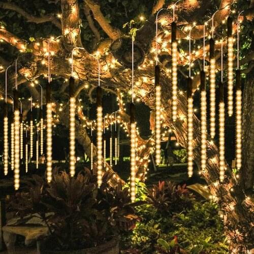 1-4Pack LED Meteor Shower Rain Lights IP65 Waterproof LED 8 Tubes Falling String Lights Xmas Decoration AC100-240 V 30/ 50cm