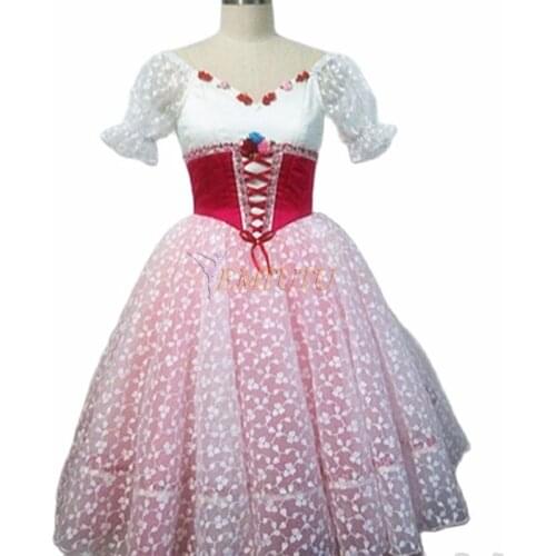 Girls Coppelia Ballet Long Tutu Pink Women Professesional Romantic Tutu Performance Classical Ballet Costume