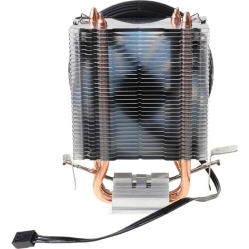 2 Heatpipe Aluminium PC CPU Cooler Cooling Fan For Intel 775/1155/1151 AMD 754/AM2