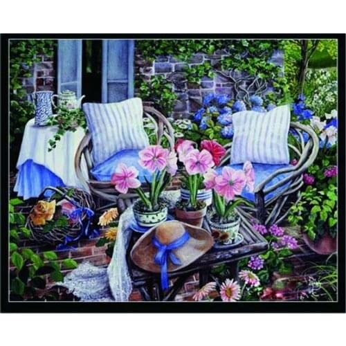 MaHuaf-X034 Europe lovely flower home 40x50cm Framed DIY oil painting by numbers on canvas hand painted picture home decoration