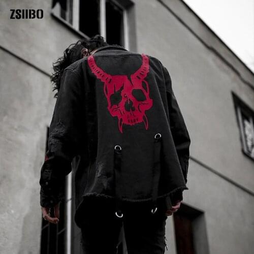 Mens Casual Sportswear Washed Denim Jackets For Boys Spring Autumn vintage Print Athleisure Long Sleeve Fitness Outerwear Tops