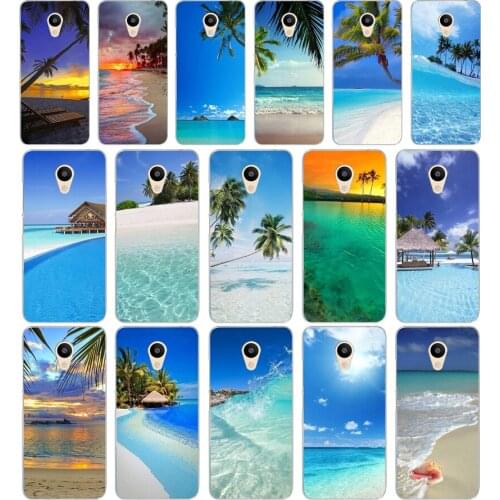 235 summer Beach Scene at Sunset on sea Palm Tree Soft Cover Case for Meizu M2 M3S M3 M3S M5S Mini M3 note M5 M6 M6 note U10 U20