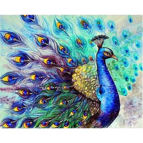 Peacock Open screen Animal DIY Digital Painting By Numbers Modern Wall Art Canvas Paint Christmas Gift Home Decor Big Size