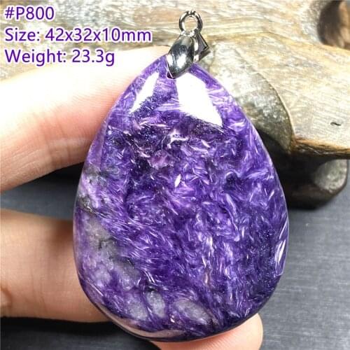 Top Natural Purple Charoite Necklace Pendant Jewelry For Woman Man Healing Crystal 44x30x10mm Beads Silver Stone Gemstone AAAAA