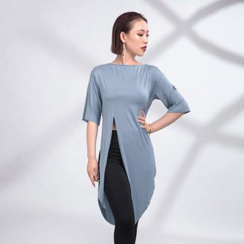 New Style Latin Dance Practice Wear Summer Loose Samba Rumba Training Tops Sexy Backless Tango Salsa Performance Wear YS1964