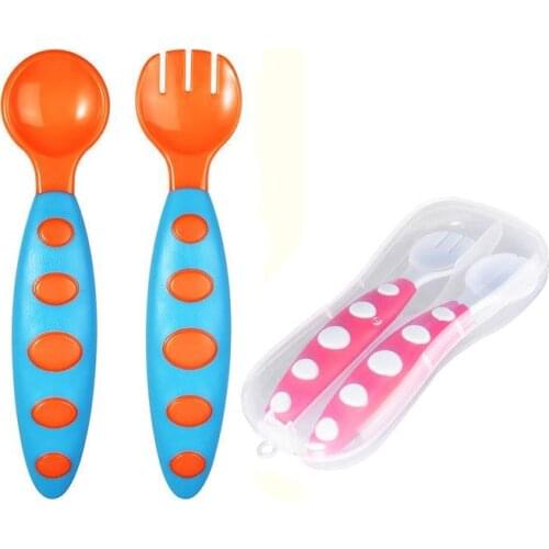 2021 New Baby Infants Food Grade PP Spoon Fork Set Newborn Toddler MultiColors Tableware Feeding Tools