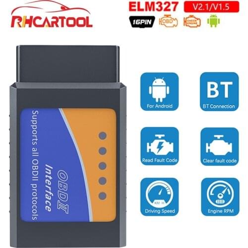 Mini Elm327 Bluetooth OBD2 V1.5 Elm 327 V 1.5 V2.1 OBD 2 Car Diagnostic-Tool Scanner Elm-327 OBDII Adapter Auto Diagnostic Tool