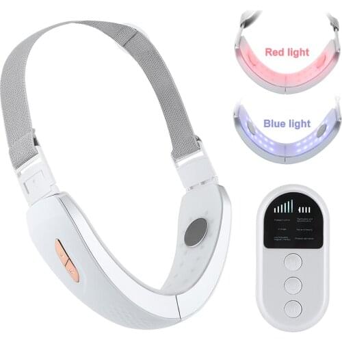 Chin V-Line Up Face Lifting Belt EMS LED Photon Therapy Face Slimming Vibration V Face Slimming Device Double Chin Reducer