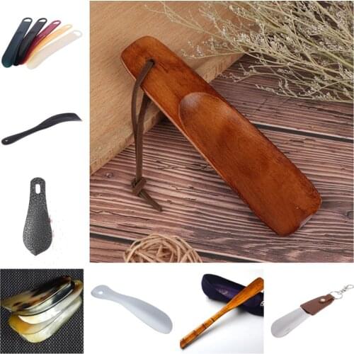 1PCS Professional Practical Metal/wooden/plastic Silver Tone Shoe Horn Lifter Shoehorn 16styles