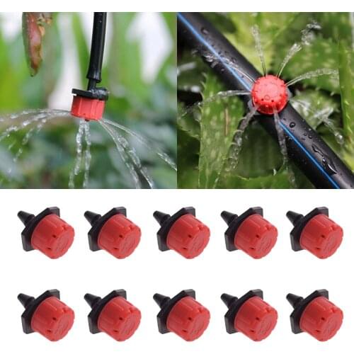 10pcs 1/4'' Emitter Dripper Micro Drip Irrigation Sprinklers Adjustable Irrigation Drippers Sprinklers For Watering System