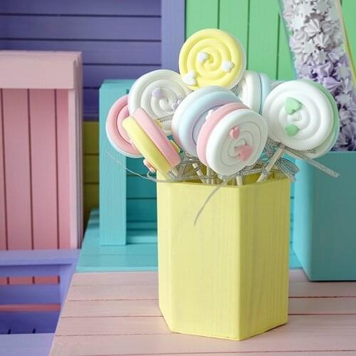 Simulated lollipop Marshmallow props Love two-color color matching lollipop Childrens photography props window