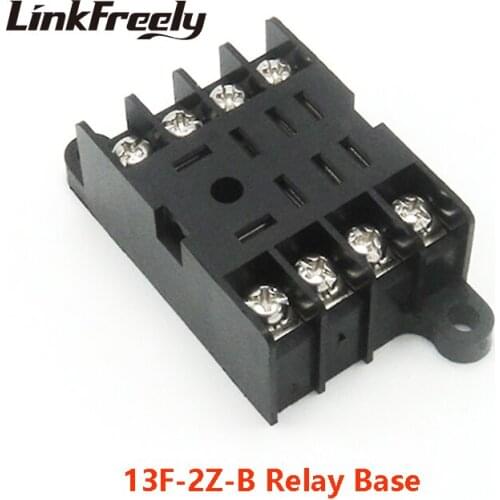 13F-2Z-B 10pcs Relay Socket Base 8 Pin terminal 2NO+2NC Relay Holder Relay Mounting base for JQX-13F-2Z LY2N HH62P mini relay