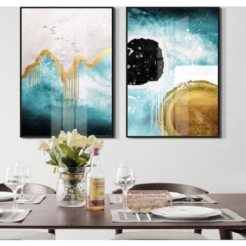 Nordic Light Luxury Simple Atmosphere Abstract Gilt Poster Sofa Living Room Home Background Wall Decoration Painting