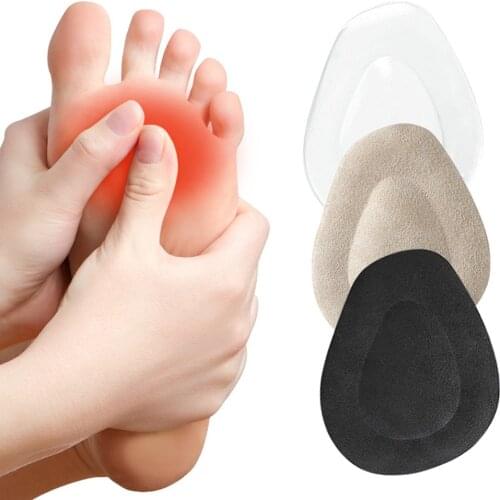 2pcs Gel Flannel Forefoot Insoles Women High Heel Orthopedic Cushion Anti-slip Half Yard Pads Shoes Liners Pain Relief