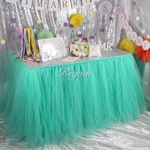 Tulle Table Skirt 100cm Length 80cm Height for Wedding Baby Shower Party DecorationTableshirt tablecloth Home Textile