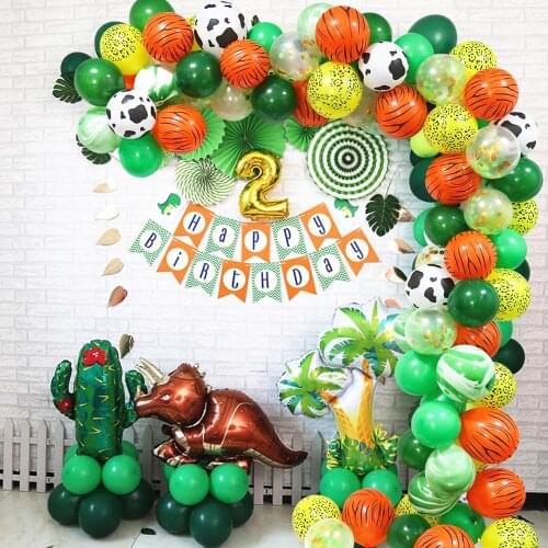 72pcs Jungle Safari Theme Party Balloon Arch Garland Animal Balloons Baby Shower Birthday Zoo Theme Party Decoration Kids Globos