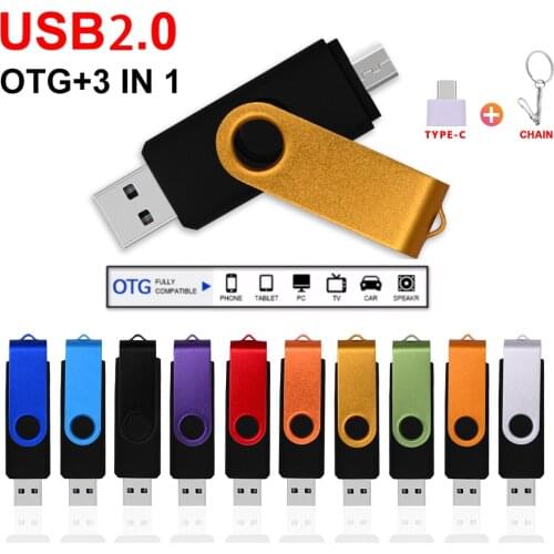 High Speed Smart OTG Type C Pendrive 128GB 64GB Memoria Usb Flash Drive 32GB 16GB 2.0 Metal Pen Drive Cle Usb Stick for Phone