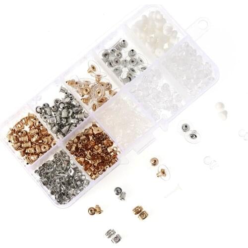 10 Styles 530 Pieces of Earring Backs Post Backing Stopper Clasps for Clous Buckle DIY Jewelry Making Butterfly Clutch 12*6*2cm