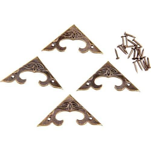 4Pcs Corner Decorative Protectors Wooden Box Scrapbooking Albums Corner Bracket Protectors Crafts Furniture Hardware 30*30mm