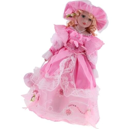 40cm Elegant Porcelain Girl Dolls With White Figures And White Wedding Dress