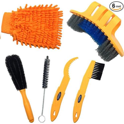 6pcs Precision Bicycle Cleaning Brush Tool Suitable for Mountain, Road, City, Hybrid,BMX Bike and Folding Bike