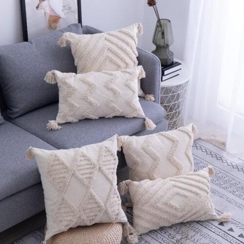 Macrame Seat Cushion Cover Pollow Case Custom Indian Tufted Pillowcase Sofa Chair PillowCase Throw Bohe Decorative Farmhouse