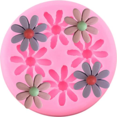 Daisy Silicone Mold Flower DIY Cupcake Topper Chocolate Making Molds Fondant Moulds Cake Decorating Tools Candy Clay Resin Mould