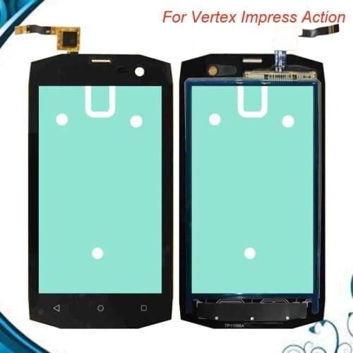 Touch screen Digitizer For Vertex Impress Action Touch Screen Sensor Front Glass Replacement Black Color IN Stock