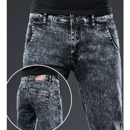 Multiple Colour Designer Brand Skinny Jeans Men New Slim Elasticity Joggers Fashion Water Wash Snowflake Male Denim Pants