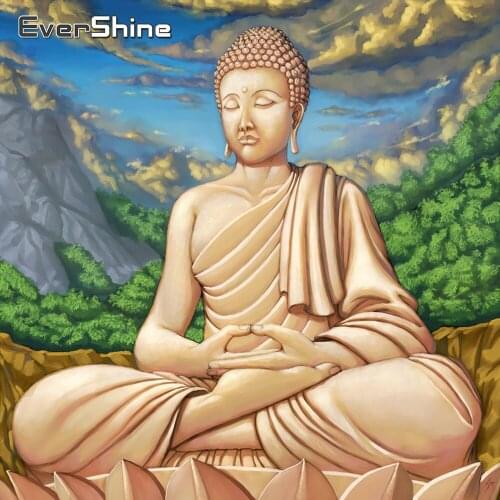 Evershine Diamond Painting Buddha Icon Full Square Diamond Embroidery Religion Cross Stitch Kit Diamond Mosaic Portrait Zen Art