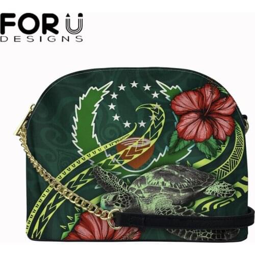 FORUDESIGNS Pohnpei Polynesian Turtle Printed Large PU Leather Crossbody Bags for Women 2021 New Luxury Designer Shoulder Bags