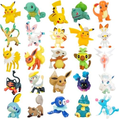 Pokemon Toys 3-7cm Pet Anime Figure Model Doll Pikachu Eevee Charmander Munchlax Bulbasaur Psyduck Figurines Collection Kid Gift