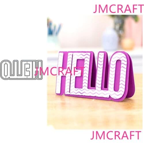 JMCRAFT 2021 New HELLO English Letters #4 Metal Cutting Die For Scrapbooking Practice Hands-on DIY Album Card Handmade Tool