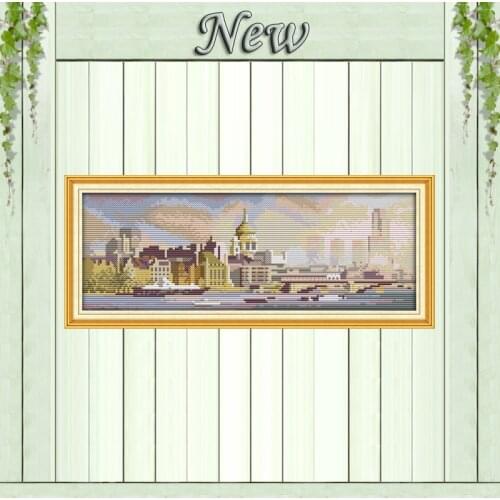London city scenery home wall Decor paintings counted print on canvas DMC 11CT 14CT kits Cross Stitch embroidery needlework Sets